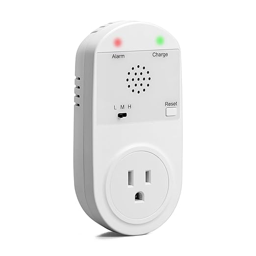 Briidea Power Failure Alarm with High/Low Voltage Alert, LED Indicators, 100-120dB Adjustable Alarm, Perfect for Refrigerators, Freezers, and Sewage