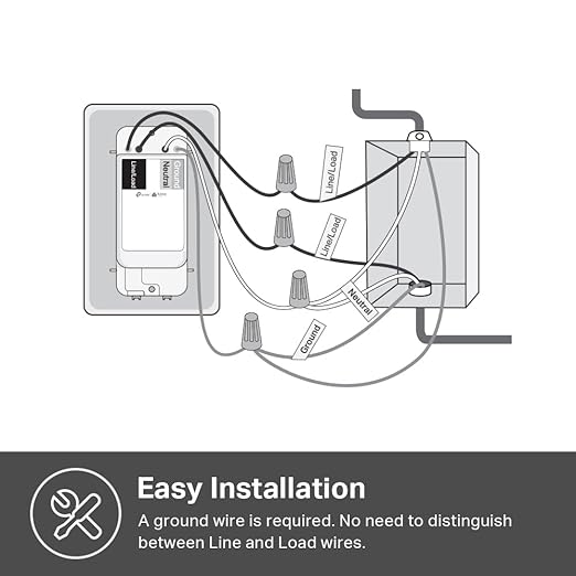 Kasa Matter Smart Light Switch: Voice Control w/Siri, Alexa & Google Assistant | UL Certified | Timer & Schedule | Easy Guided Install | Neutral Wire Required | Single Pole | 2.4GHz Wi-Fi | KS205