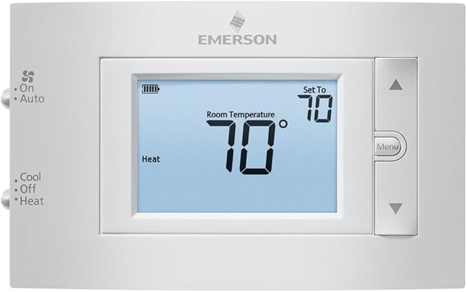 Emerson 1F83C-11NP Conventional (1H/1C) Non-Programmable Thermostat, White