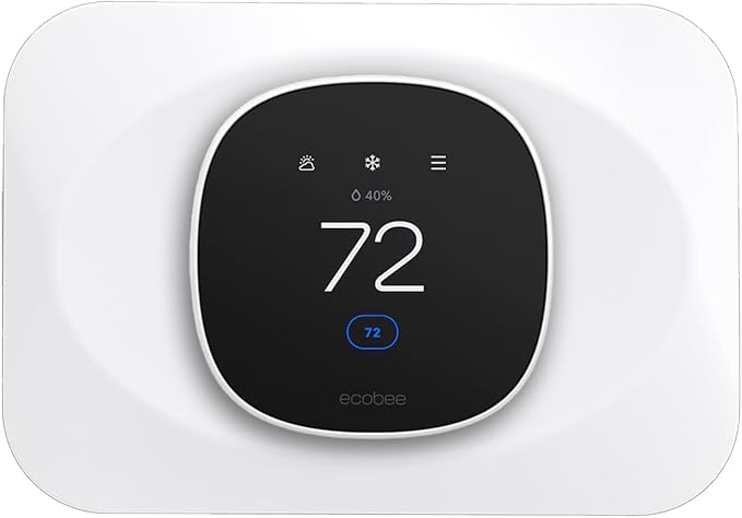 Wall Plate Cover Compatible with Ecobee Smart Thermostat Essential, Practical Ecobee Thermostat Trim Kit, Programmable WiFi Thermostat Accessory (White)