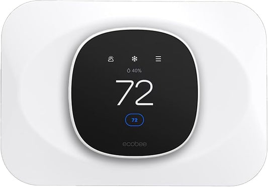 Wall Plate Cover Compatible with Ecobee Smart Thermostat Essential, Practical Ecobee Thermostat Trim Kit, Programmable WiFi Thermostat Accessory (White)