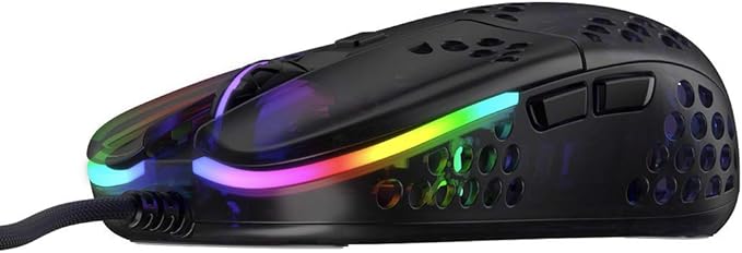 XTRFY MZ1, Ultra-Light Wired Gaming Mouse, Cutting-Edge Pixart 3389 Sensor, Unique Shape for Optimum Aim, Adjustable RGB Lighting, Zy’s Rail Edition