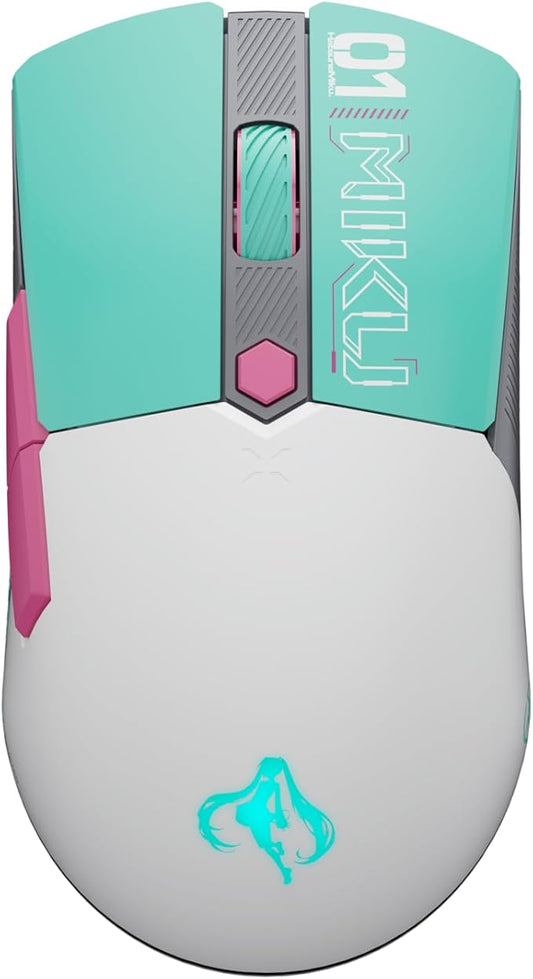 ASUS TUF Gaming Hatsune Miku Edition Mini Wireless Mouse – Right-Handed, 65g Lightweight, Compact, Tri-Mode Connectivity, 12K DPI, up to 134Hr Battery, RGB Miku Logo, PC/Mac Support - Aqua