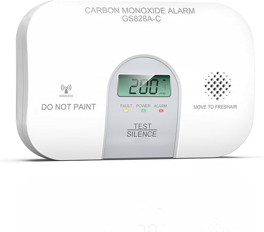 Siterwell Wireless Interconnected Carbon Monoxide Detectors, Travel Carbon Monoxide Detector with LCD Digital Display and Sound Warning, ETL Listed, Portable Carbon Monoxide Detector for Home, 1-Pack