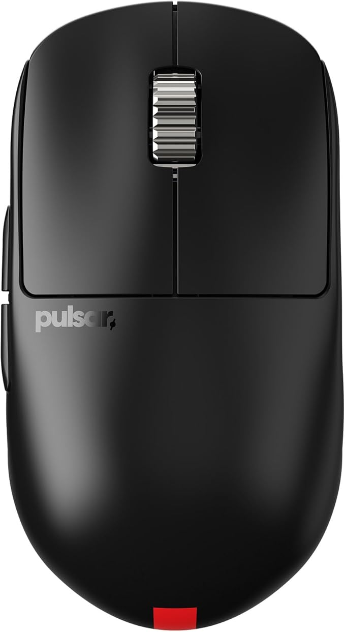 Pulsar Gaming Gears - X2H eS Wireless Gaming Mouse, Symmetrical, Optical Switch, OLED Display, Driverless, PAW3395 Sensor, 100H Battery, 4K dongle Included (Medium, Black)