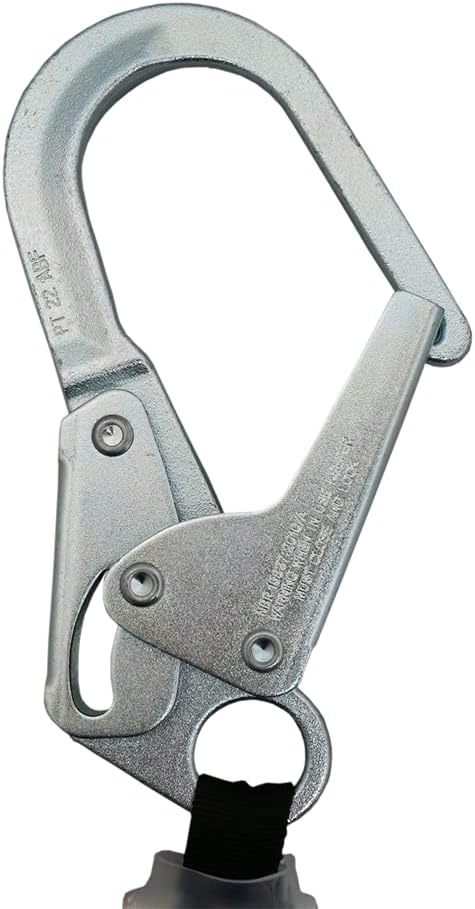 AFP Demon 6 FT Dual Leg Self-Retracting Lifeline Web Lanyard Retractable, 1.97-inch Gate Opening Steel Locking Rebar Hooks, Double Yoyo, Shock Absorber | Tower Fall Protection OSHA & ANSI Rated SRL