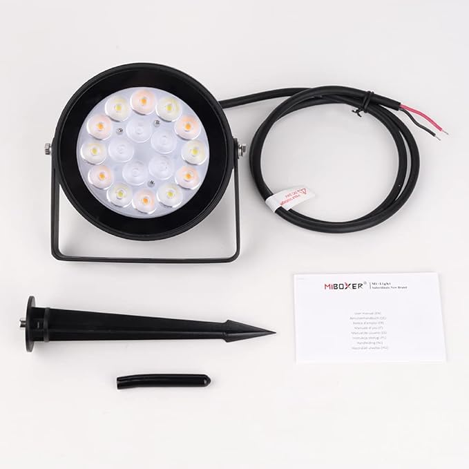 LGIDTECH FUTC01 Miboxer 9W RGB+CCT DC 24V Outdoor LED Garden Spotlight 16 Million Colors Changing,Color Temperature Adjustable