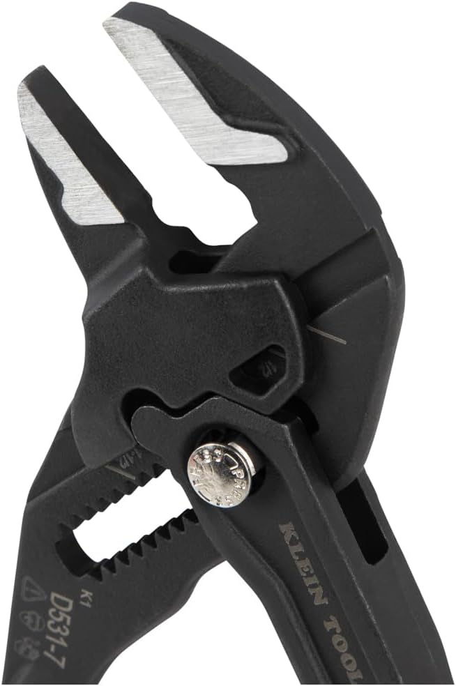 Klein Tools D5317 Compact Plier Wrench, High Leverage Multi-Use Adjustable Plier Wrench with Smooth Jaws, 7-Inch
