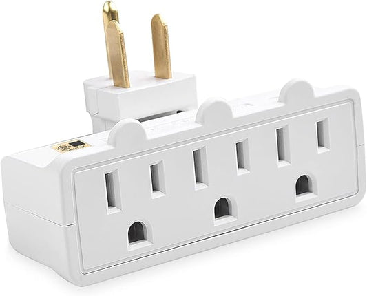 Multi Plug Wall Outlet - 3 Way Outlet Extender & Surge Protector | Electrical Outlet Splitter with 3 Plugs, Portable Power Adapter for Home, Office, Dorm Essentials