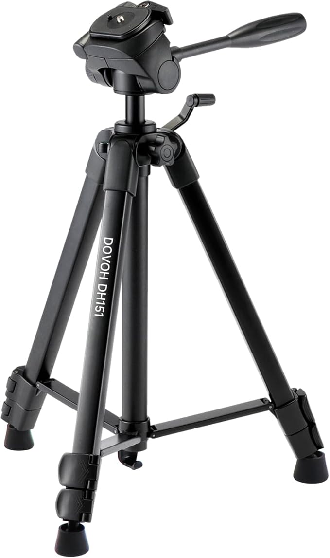 Heavy Duty Tripod for Laser Level, Adjustable Height for Camera with Bubble Level 1/4"-20 Screw Mount, DH151