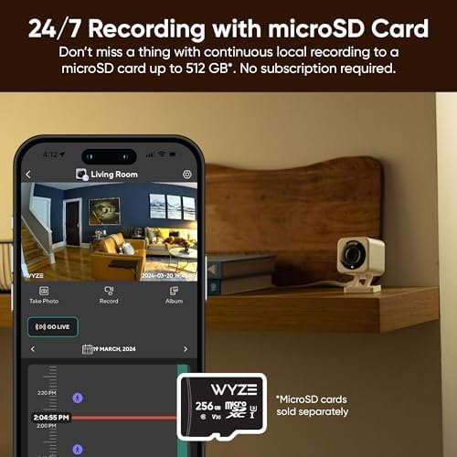 WYZE Cam v4, 2.5K QHD WiFi Indoor/Outdoor Smart Home Security Camera, Pet/Baby Monitor, Motion Activated Spotlight/Siren, Color Night Vision, 2-Way Audio, Works with Alexa & Google, Free Expert Help