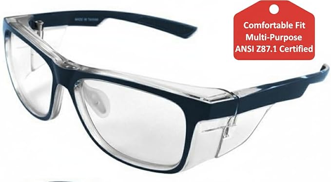HORUS - Safety Glasses Protective Eyewear for Men and Women - ANSI z87.1 Safety Glasses - Impact Resistant, Comfortable Eye Protection for Industrial, Construction, Consumer, and Sports