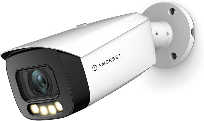 Amcrest 4K AI Bullet IP PoE Camera, 4K@30fps, 164ft Night Color Vision, Security IP Camera Outdoor, Face Detection, Human & Vehicle Detection, Built-in Siren Alarm, Built in Mic IP8M-TB2886EW-AI