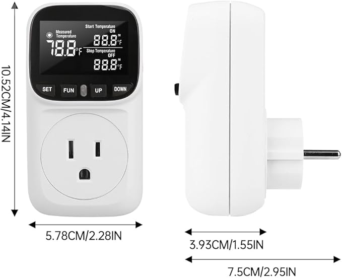 Diymore 1800W Digital Temperature Controller Plug in Thermostat Outlet Digital RV Thermostat Heating Cooling Mode Timer 15A /120V -104℉~210℉ for Incubator Thermometer Pool Thermometer