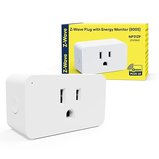 Minoston Z-Wave 800 Series Zwave Plug with Energy Monitoring, Power Meter Z-Wave Outlet Switch, Z-Wave hub Required, Work with SmartThings, Wink, Vera, Z-Box Hub, Home Assistant (MP31ZP)