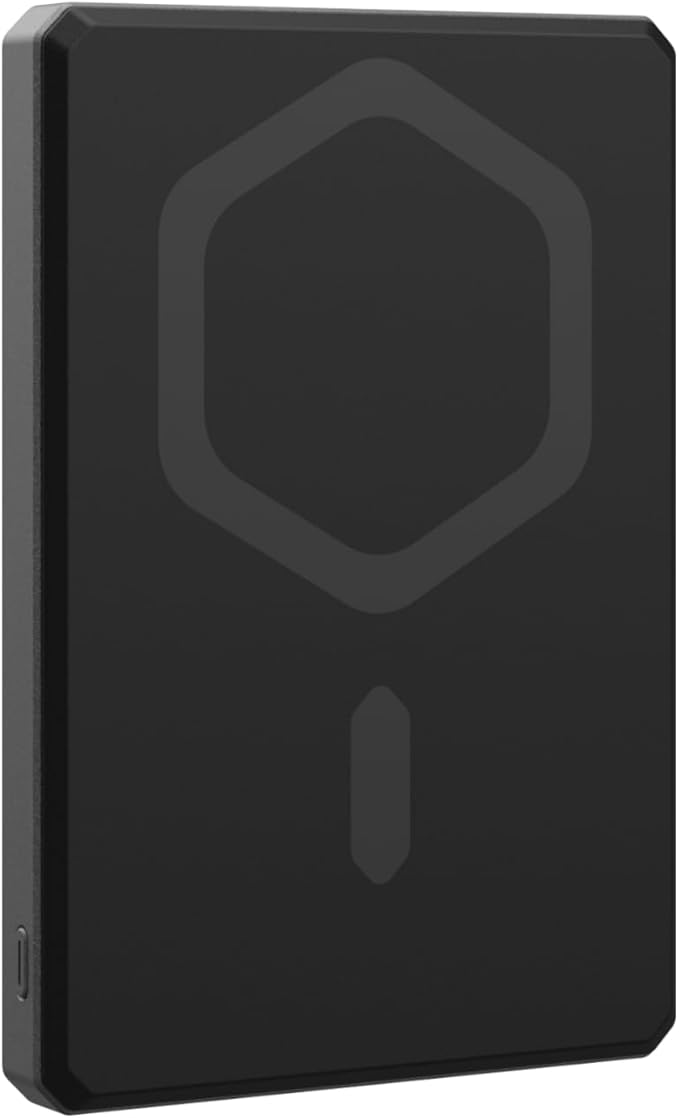 URBAN ARMOR GEAR UAG 5000mAh Power Bank SRGE 20W USB-C Slim Magnetic Wireless Portable Charger Fast Charging Battery Pack Compatible with iPhone 16, Samsung Galaxy S25, Black/Grey