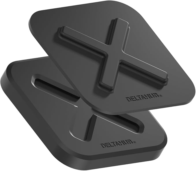 DELTAHUB HoldX Magnetic Mount - Universal Phone & External Drive Holder for Laptops, Desks | Strong Magnetic Stand for SSDs, HDDs & Mobile Device (Black)