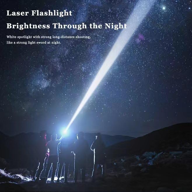 High Power Flashlights, 100000 High Lumen Rechargeable LED Flashlights, 6 Modes, Waterproof and Powerful Flashlights, Suitable for Family Camping and Hiking