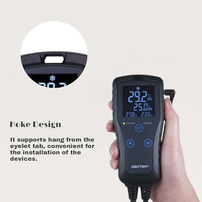 DIGITEN DTC102 Temperature Controller Outlet 2-Stage Plug in Thermostat Digital Greenhouse Thermostat Reptiles Temperature Controller Heating Cooling Mode for Homebrewing Fermentation Space Heater