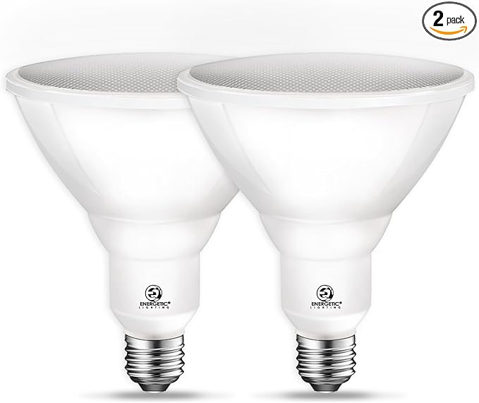 Energetic LED Flood PAR38 Light Bulb, 3000K Warm White, 90W Equivalent, Efficient 11W, Wet Rated, 900 Lumens, Medium Base, Non-Dimmable, 2 Pack