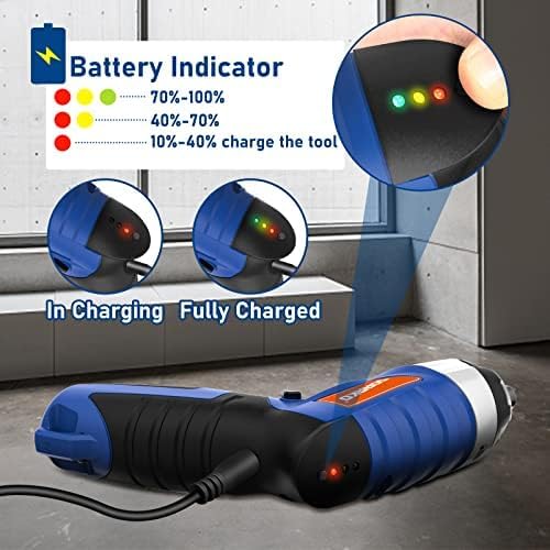 Electric Screwdriver, SORAKO Cordless Screwdriver Rechargeable 4V Max, Power Screwdriver with LED Light, 1300mAh Battery Screwdriver 6 Nm 30 PCS Screw Gun Accessories for Home DIY, Car Repair