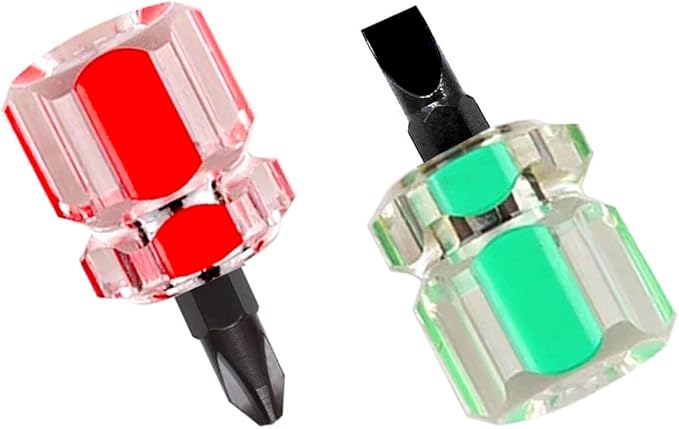 Buspoll Sewing Machine Screwdriver Ultra Short Screwdriver Tool - One Flat Head and One Phillips Screwdriver for Sewing Projects