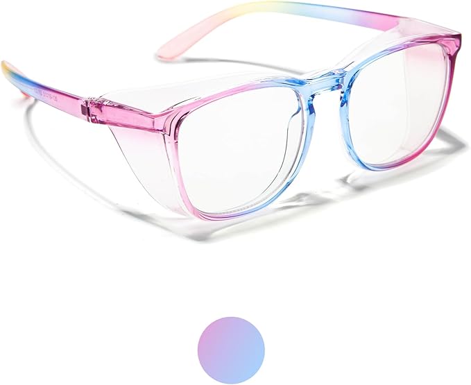 LianSan Oversize Anti-Fog Safety Glasses for Nurses, Z87.1 Certified Goggles for Women, Square UV Protection