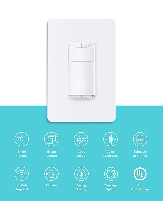 Kasa Smart Motion Sensor Switch, Dimmer Light Switch, Single Pole, Needs Neutral Wire, 2.4GHz Wi-Fi, Compatible with Alexa & Google Assistant, UL Certified, No Hub Required(ES20M) White 1-Pack