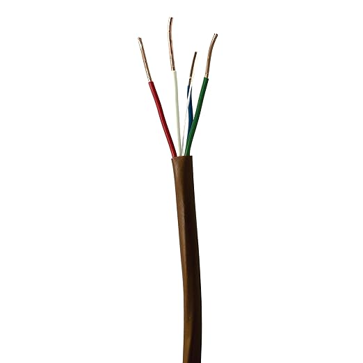 18/4 250Ft. NATIONAL Wire&Cable Thermostat Doorbell HVAC Heating Control Professional Cable Wire - Made in USA - 100% Solid Copper Conductors, CL2 ETL Listed, Low Voltage Applications Use