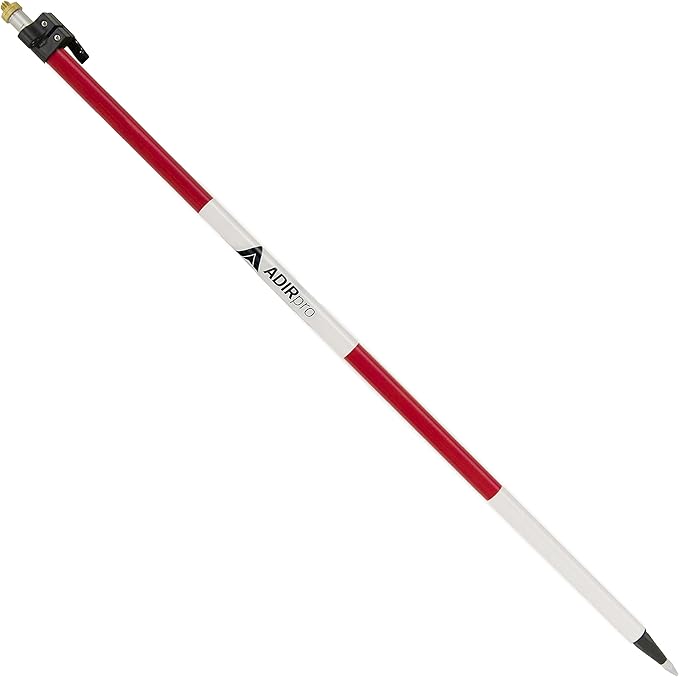AdirPro Aluminum Prism Pole - Telescopic 8.5’ (2.5m) - Adjustable Tip – Quick Release Clamp - Metric Graduation - Strong & Lightweight GPS Pole - for Use with Prisms, Rover Rod - GNSS Instruments