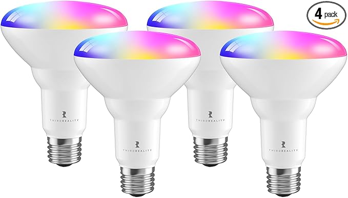 THIRDREALITY Smart Color Bulb ZB3 4Pack, Zigbee Hub Required, 650 Lumens,BR30/E26 Flood Light,RGB Full Color,ETL/FCC Certified,Compatible with Home Assistant, SmartThings, Aeotec,Homey,Hubitat,Alexa