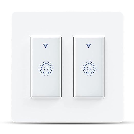 Nexete Smart Wi-Fi Wall Light Switch Compatible with Alexa Google Assistant & IFTTT,Remote Control, Timing Function No Hub Required (Smart Light Switch 2-Pack)