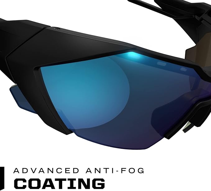 Mechanix Wear: Vision Type-E Safety Glasses with Advanced Anti Fog, Scratch Resistant, Black Half Framed Protective Eyewear, Lightweight, Adjustable Arms and Nose, For Outdoor Use (Blue Mirror Lens)