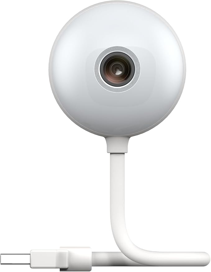 Luna Small Indoor Camera, 2.4GHz Wi-Fi, Color Night Vision, Spotlight, Smart GenAI Alerts, Flexible 6 in USB Short Cord, Compact Room Cameras for Home Security, Easy Install