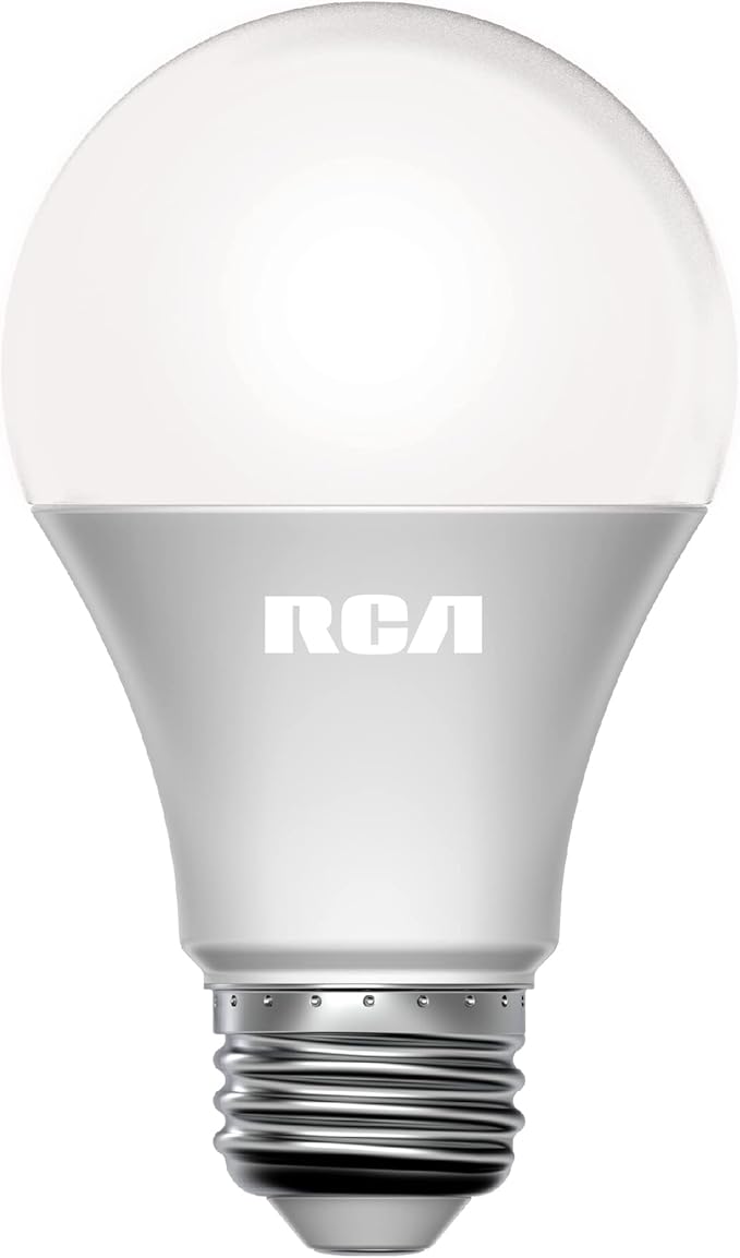 RCA Smart Light Bulbs, WiFi LED Light Bulb, Dimmable LED Lights, Dimmable 800 Lumens 10W (60W EQ A19), Compatible with Alexa and Google, Control from Anywhere with Smartphone, 2700K Soft White, 1-PK