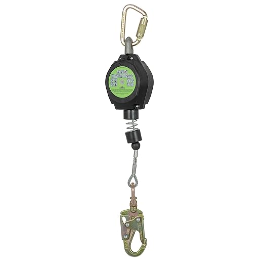 Peakworks Fall Protection Leading Edge Self Retracting Device (SRD) - 10' Single Leg Cable with Swivel Snap Hook - Certified ANSI 359.14-2021 Class 2 LE SRD (Available in Multiple Lengths & Styles)
