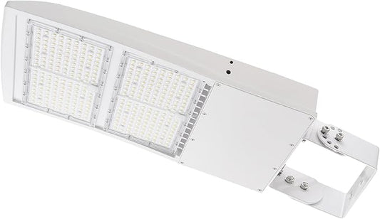 480V 300W LED Parking Lot Light, 5000K 42000LM(140lm/w) LED Shoebox Area Light - Yoke Mount, Dimmable Commercial Street Lighting, Surge Protection Built-in, AC277-480V UL DLC Listed