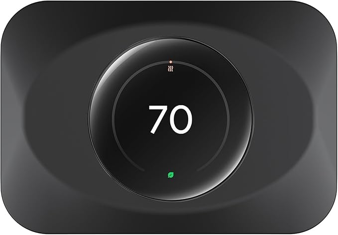 Nest Thermostat Wall Plate Cover Replacement Compatible with Google Nest Learning Thermostat (4th Gen), Practical Nest Learning Thermostat 4 Trim Kit, Snap fit Design (Black, 1 Pack)