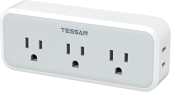 Multi Plug Outlet Extender, TESSAN Surge Protector Wall Plug Splitter with 5 Electrical Outlet Expander, Multiple Plug Adapter for Travel Home Office