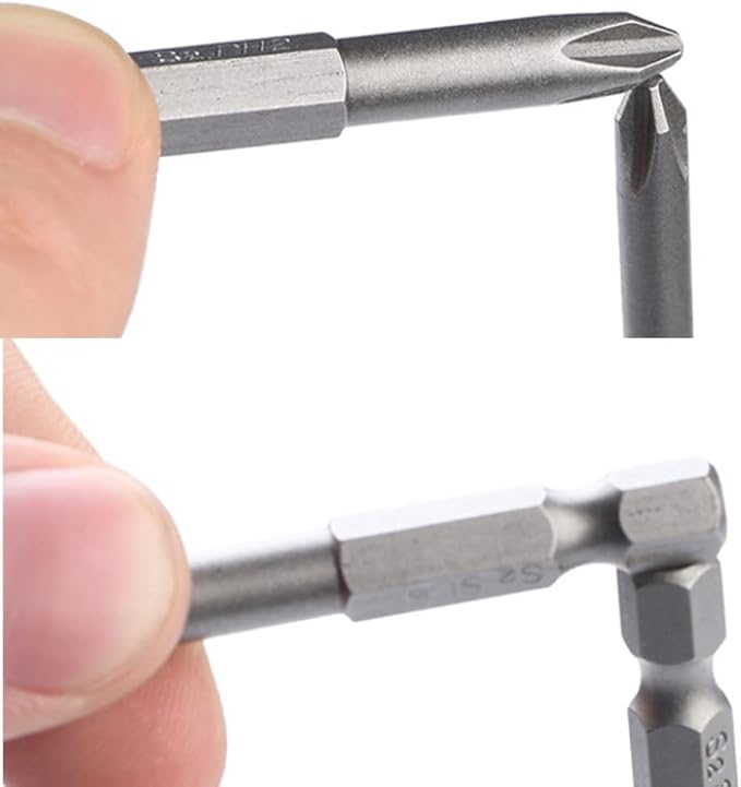 aiyun 12 Piece Phillips Screw Bit Set, 3 Inch Long Screwdriver Bits for Drill 1/4 Hex Shank Magnetic Drill Bit Set S2 Steel (3 Inch)