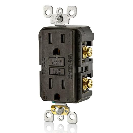 Leviton Outlet, 15 Amp, Self Test, Tamper-Resistant with LED Indicator Light, Protection from Electrical Fires, AFTR1, AFCI, Brown
