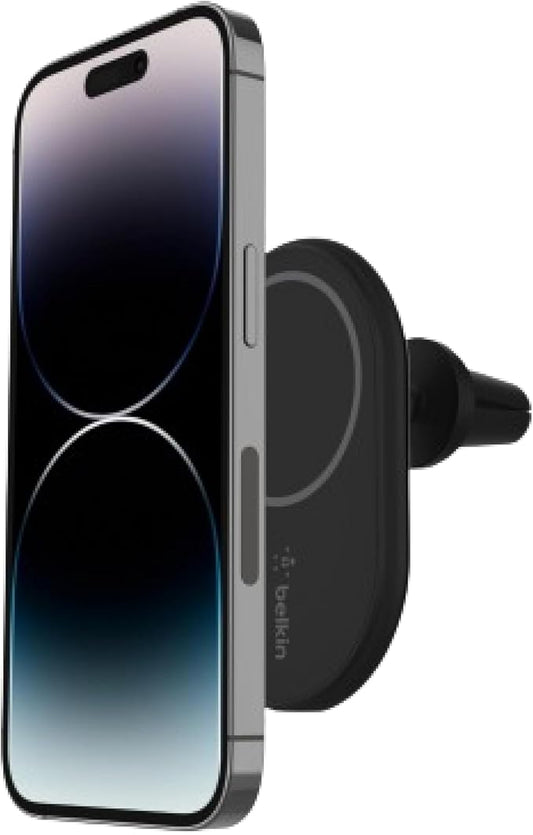 Belkin MagSafe-Compatible Magnetic Wireless Car Charger 10W - BoostCharge Pro Wireless Charger, Magnetic Car Vent Phone Mount for iPhone 16, iPhone 15, 14, & 13 Series - Black