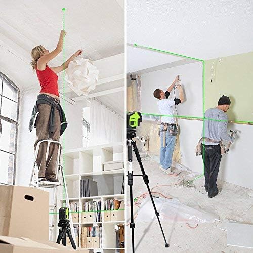 Laser Level with 2 Plumb Dots - Huepar Professional Green Laser Beam Fan Angle of 130° Selectable Vertical & Horizontal Lines, 2 In 1 Multi-Use Self-Leveling Alignment Laser Level - 8211G