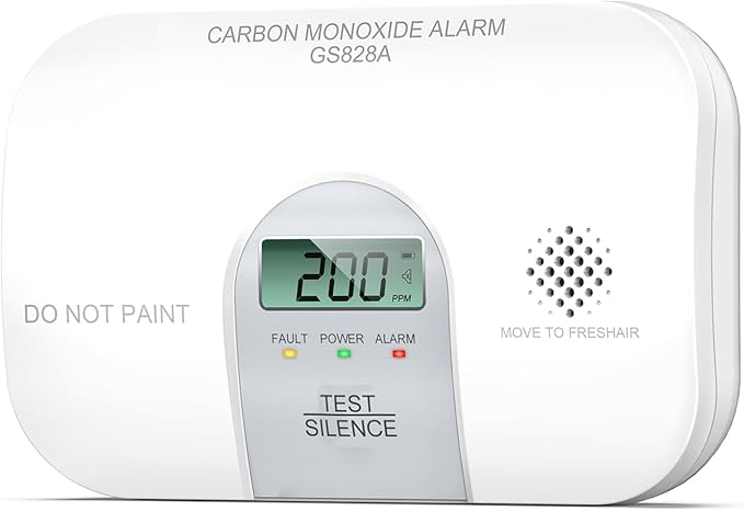 Siterwell Carbon Monoxide Detectors, 10 Year Product Life CO Detector with LCD Digital Display and Sound Warning, ETL Listed, Carbon Monoxide Detectors Battery Operated for Home School Office, 1-Pack