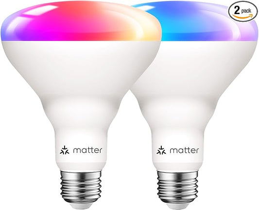 ANWIO Smart Light Bulb BR30 RGB Color Changing, LED WiFi Dimmable Multicolor Light Bulb E26 Base, Compatible with Alexa, Google Assistant, SmartThings, Hub Required, 650lm 8.5W(60W Equivalent) 2 Pack