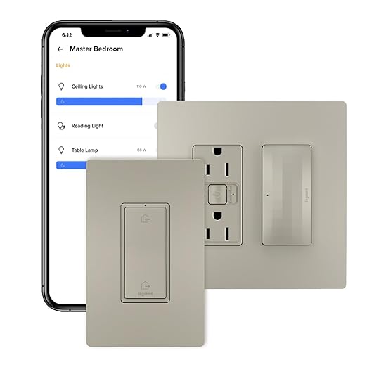 Legrand Radiant WNRH15KITNI Smart Switch with Netatmo Starter Kit, Tamper Resistant, Compatible with Alexa, Google Assistant & Apple HomeKit, Nickel (1 Count)