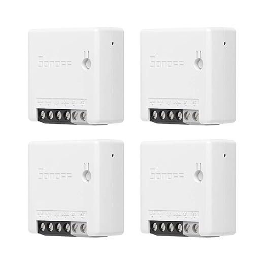SONOFF Mini R2 10A Smart WiFi Wireless Light Switch, Universal DIY Module for Smart Home Automation Solution, Works with Amazon Alexa & Google Home, No Hub Required 4-Pack