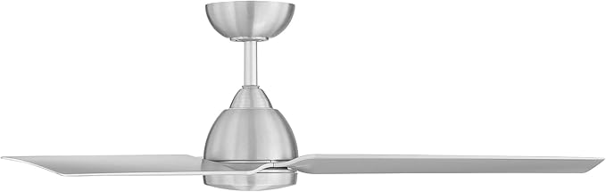 WAC Smart Fans Mocha Indoor and Outdoor 3-Blade Smart Home Ceiling Fan 54in Brushed Aluminum with Remote Control works with Alexa and iOS or Android App