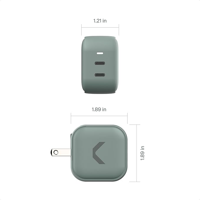 CLEMM Core 45W Dual USB-C Charger, Core GaN PPS, Power Adapter for iPhone 16/15/14/13/12/11/X, Galaxy S24 Ultra/S23 (Core 45W)