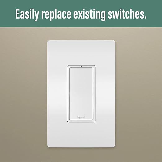 Legrand Radiant WNRL10WH Smart Switch with Netatmo, Compatible with Alexa, Google Assistant & Apple HomeKit, White (1 Count)